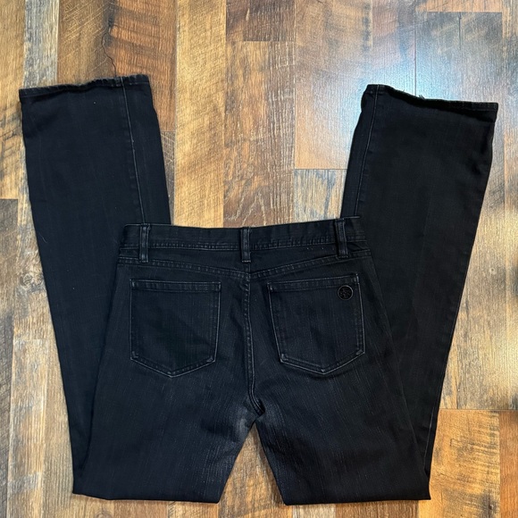 Tory Burch The Classic Tory Jean Boot Cut Black Size 28 - Picture 3 of 5